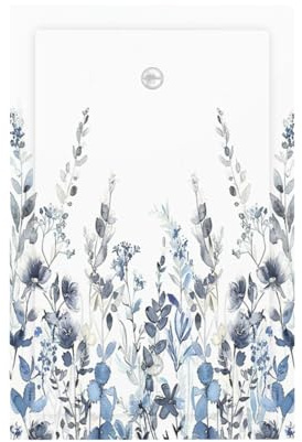 Nadoabtm Light Switch Cover Plate Light Blue Watercolor Leaves Plant With Floral 1 Gang No Device Blank Electrical Wall Plates Faceplate Decorative Switch Plate for Bedroom Bathroom Decor