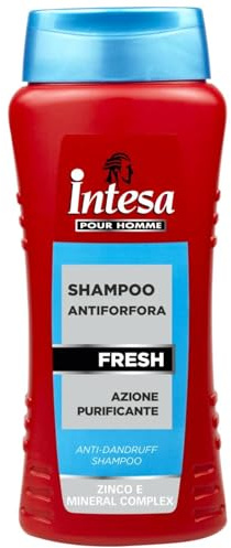 Intesa Pour Homme Anti-Schuppen Shampoo Fresh für Herren, 300 ml, reinigende Wirkung mit Zink und Mineral Complex – Erfrischend, tägliche Anwendung, gegen Schuppen (1)