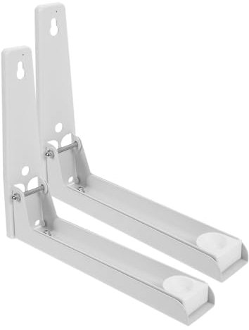 VILLCASE 2 Piezas estante de cocina soporte para microondas debajo del gabinete muro soporte de pared para microondas marco de soporte de pared de microondas plegable