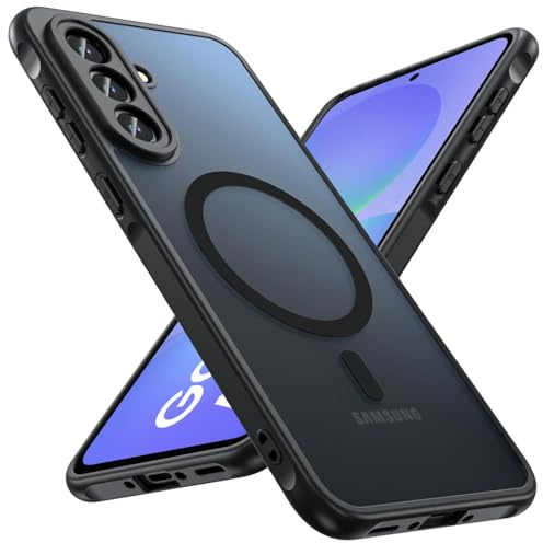 Verco Schutzhülle für Samsung Galaxy A56 5G Hülle, Magnetisch für Samsung A56 5G Handyhülle Matt Stoßfest kompatibel mit QI Wireless Laden Zubehör Dünn Case Cover, Schwarz