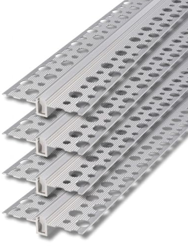 Jandei Packung mit 4 Aluminiumprofilen, 1 m, für die Integration von LED-Streifen in Gips oder Gipskarton, aus grauem Aluminium, mit transparenten Diffusoren
