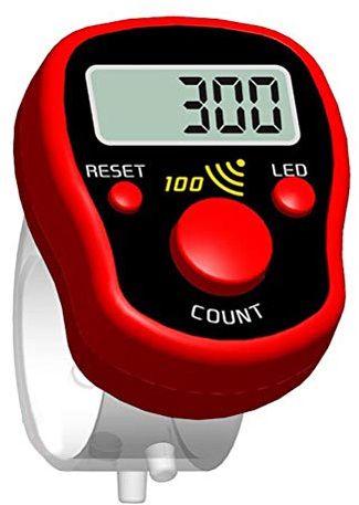 Stylebest Elektronischer LED-Ringzähler, Manuelles Digitales LCD-Display mit Beleuchtetem Ring und Automatischem Schlafmodus, Zum Chanten von Buddha, Stricken, Nähen, Zählen (Zufällige Farbe)