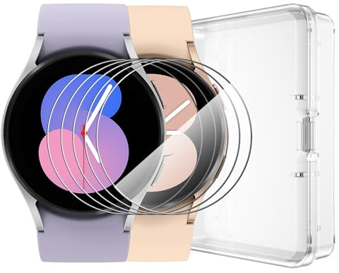 Vancle 5 Pièces Protecteur Écran Compatible avec Samsug Galaxy Watch 4/5 40mm, [Anti-Rayures] Film de Protection de Verre Trempé Screen Protection (Samsung Watch 4/5 40mm)