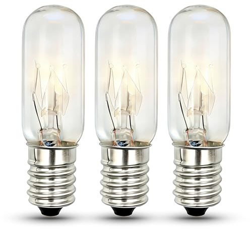 Wieyily E14 Mini Wax Warmer Light Bulb, Scentsy Bulbs for Plug in Warmers Dimmable, 14W 230V T18 Small Edison Screw SES Pygmy Bulb for Plug in Wax Melt Burner, Salt Lamp, Warm White 2700K, 3-Pack