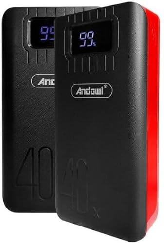 Power Bank 40000mAh 5-in-1 con Display LED e Torcia Integrata - Colore Casuale - 2 USB / 2 Type-C / 1 Micro-USB