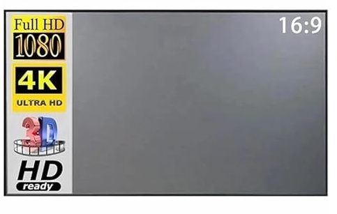 Pantalla for proyector 16:9 Plegable de Tela Reflectante Gris antiluz para Cine en casa(60 Inch)