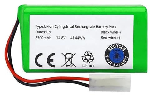 3500mAh 14.8V Li-ion Replacement Battery 18650, Compatible with Xiaomi G1 MJSTG1 Robot Vacuum Cleaner Spare Parts(14.8V 3000mAh1pcs)