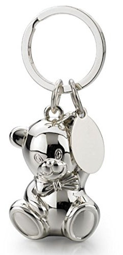 SILBERKANNE Schlüsselanhänger Bär 9x4x2 cm Silber Plated versilbert in Premium Verarbeitung. Fertig zum verschenken mit schicker Geschenkverpackung