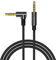 CableCreation Cable TRRS, 3 pies en ángulo recto de 3,5 mm macho a macho Audio estéreo HiFi Cable con núcleo de cobre chapado en plata, compatible con coche,iPhone,tablet,Sony Beats,Echo Dot,negro