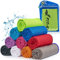 Fit-Flip Airflip Kühltuch - Ice Cooling Towel - das kühlende mikrofaser Sporthandtuch für Nacken und Hals - Kühlhandtuch für Fitness und Sport (neon grün-dunkel Blauer Rand, 120x35cm)