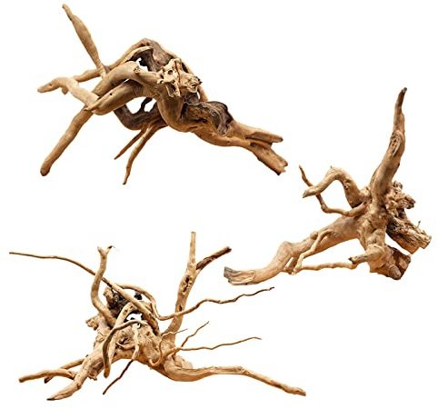 Hamiledyi Driftwood for Aquarium Reptiles Spider Wood Branches Natural Trunk Driftwood Tree Fish Tank Decoration 3 PCS