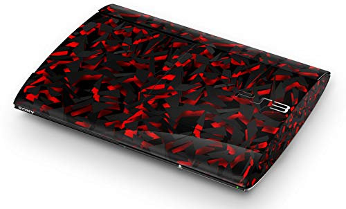 Skins4u Aufkleber Design Schutzfolie Vinyl Skin kompatibel mit Sony PS3 Playstation 3 Super Slim Spaltter Red