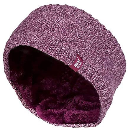 Heat Holders - Damen outdoor gestrickt strick thermo winter stirnband mit innen fleece (One Size, Rosa)