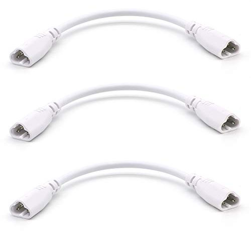 T5 T8 LED Tube Connector Cable Wire 8 inch Double Male to Male End Extension Cord for Integrated LED Fluorescent Tube Light Bulb Lamp Holder Socket(3-Pack 3Pin Male)