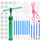 Swpeet 36 Stück grüne Ton-Extruderpistole, Fondant, Zuckerpaste, Extruder, Ton, Kuchen, Skulpturpistole, Kugelstift, Punktierwerkzeug mit Kunststoffschaber, Kuchendekorationszubehör, Modellierwerkzeug