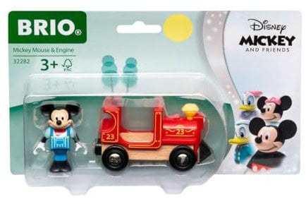 BRIO World 32282 Micky Maus Lokomotive - Ergänzung Holzeisenbahn - Empfohlen ab 3 Jahren