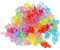 100Pcs Mini Schnuller, Acryl bunte Baby Schnuller Spielzeug Baby Taufe Beruhigende Mini Farbe Spielzeug für Baby Geburtstag Dusche Party Dekoration[Transparente Farbmischung]Schnuller