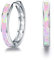 CUOKA MIRACLE Damen Creolen Ohrringe 925 Sterling Silber Opal Ohrringe Kleine Creolen Kreis Opal Schmuck Geschenke für Mama Frauen Kinder