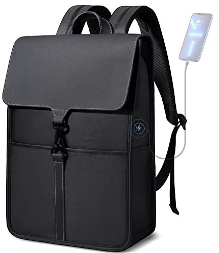 HEROIC KNIGHT Rucksack Herren Damen Wasserdicht Laptop Rucksack 15,6 Zoll Business Rucksack Elegant mit USB-Anschluss Laptop Backpack für Arbeit Uni Büro Reise-Dunkelgrau