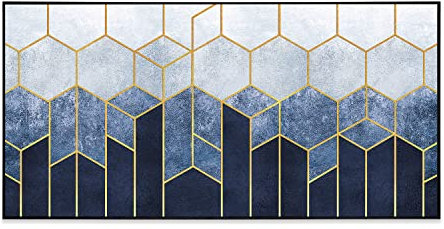 Klarstein Air Art Smart Infrared Heater, 700W Panel IoT/WiFi App Control, Open Window Detection, Thermostat, Wall Mounted Heaters, CO2-Free Energy Efficient Electric Blue Line - Black