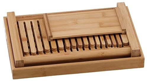 Shanrya Brotschneider, Umweltfreundliche Brotschneideanleitung für Küche für Bäckerei für Zuhause, Bambus mit Birkenholz-Führung, Brot Schneidemaschine, 18 cm x 32 cm,