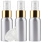 ZEOABSY 3 Piezas Pequeño 50ml Spray de Aluminio Plata Botella de Spray Vacía con Pulverizador Oro/Blanco de Niebla Fina Atomizador para Perfume Aromaterapia Agua Líquidos Tamaño de Viaje