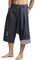 Pantalon de kimono japonais traditionnel pour hommes, vêtements asiatiques, pantalon de bain, décontracté, ample, style japonais, pantalon court en lin, Bleu, XL, poids 65-75 kg