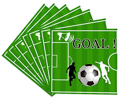20P Football Party Napkins, 16.5cm - Soccer Ball Plates for World Cup Football Soccer Party Decorations