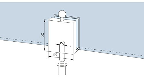 Dorma Glas Überschubfeststellriegel (Türfeststeller) mit Bodenbuchse, Glastürbeschlag Alu silber eloxiert