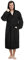 Arus Peignoir de Bain homme, à capuche, Longueur mollet, en éponge, doux et léger,100% Coton, noir, taille homme: S, taille unisexe: S-M