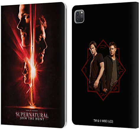 Head Case Designs Licenciado Oficialmente Supernatural Sam, Dean & Castiel Arte Clave Carcasa de Cuero Tipo Libro Compatible con Apple iPad Pro 11 2020/2021 / 2022