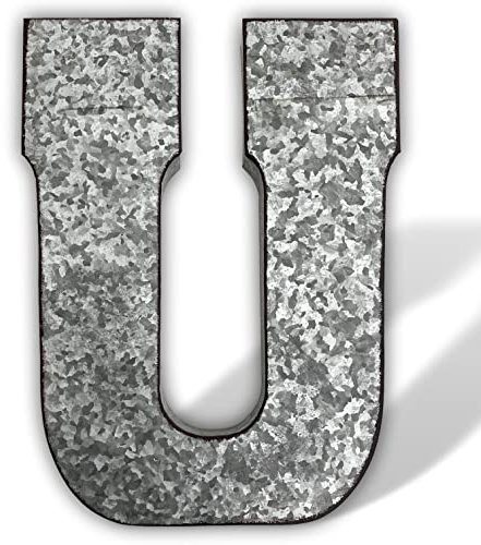XXL 52cm Buchstabe Ziffer Zahl Zink Metall Dekoration Garten 3D Größe U