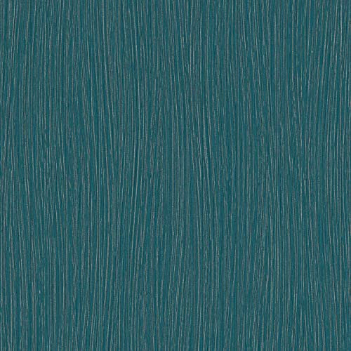 BRICOFLOR Streifen-Tapete | Petrolfarbene Tapete mit Linien Muster | Schlichte Vliestapete in Petrol für Wohnzimmer und Esszimmer | Vlies Wandtapete im Uni Stil mit Vinyl