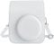 Easy Hood Schutzhülle und Tragbare Tasche für Instax Mini 12 Sofortbildkameras, PU Leder Kameratasche Hülle, Portable Case Abdeckung mit Verstellbarem Gurt und Aufbewahrungstasche Weiß