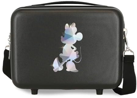 Disney 100 Special Shine Mickey Silver Kulturbeutel, anpassbar, Schwarz, 29 x 21 x 15 cm, starres ABS, 9,14 l, 0,8 kg