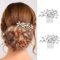 Xinlon 2 Stück Strass Braut Seitenkamm, Kristall Braut Kopfschmuck, Kopfschmuck Brautschmuck Haare Hochzeit Haarschmuck Braut Für Frauen Und Mädchen Für Party, Bühnenshows, Hochzeit (Silber)