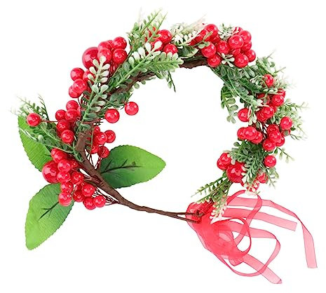 FOMIYES Weihnachtshaarschmuck Frauen Beerenkopfschmuck Beeren Stirnband Foto-requisitenblume Weihnachtsblume Beerenkranz Stirnband Grüner Kopfschmuck Brautjungfer Künstliche Hochzeit