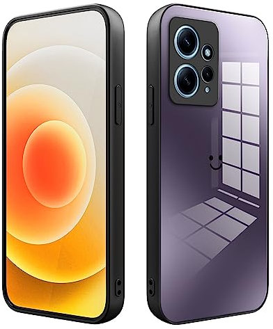 XINYEXIN Funda para Xiaomi Redmi Note 12 4G Case con Vidrio Degradado, Moda Ultra Delgado Antichoque y Antiarañazos Protectora Carcasa - Púrpura