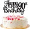 Xsstarmi 1 Pack Happy 90th Birthday Cake Topper Glitter Happy 90 Cake Pick 90 Fabulous Cake Topper Cheers to 90 Years Cake Decoration for 90th Birthday Anniversary Party Decorations Black