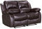 Faux PU Brown Leather Manual Lever 2 Seater Recliner Sofa – Durable PU Fabric, 3 – Position 160 Degree Easy Recline for Elderly, Loveseat for Lounge Gaming Living Room