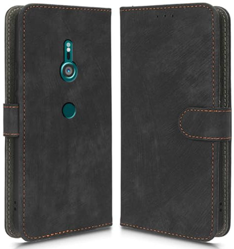 Hülle Kompatibel mit Sony Xperia XZ3, RFID-Blockierung, Magnetisches Flip-Leder, Stoßfeste Schutzabdeckung mit Kartenfächern und Ständer