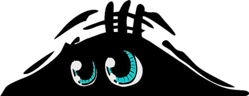 WildeBabsKLBT 15x7cm 2Stück 3D Funny Peeking Monster Cartoon Auto-Aufkleber Vinyl Badge Emblem Hochwertiger Premium Auto-Aufkleber Sticker Decal Autoaufkleber versteckt Augen blau M01