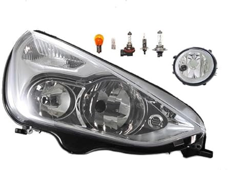 Johns, Scheinwerfer Halogen Front Haupt passend für Ford Galaxy 06 05/06- H7 H1 Rechts + Nebelscheinwerfer + Leuchtmittel