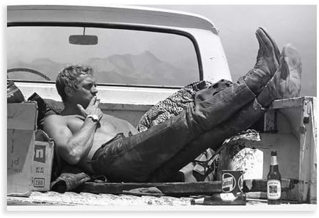NWGACS Star Steve McQueen 4 Leinwand-Poster, Wandkunst, Dekordruck, Bild Gemälde für Wohnzimmer, Schlafzimmer, Dekoration, ungerahmt, 20 x 30 cm