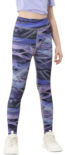 Charmi Leggings Sportivi Pantaloni Ginnastica Fitness Tuta Bambina Marmo Viola 12-13 Anni (Dimensione del Produttore 160)