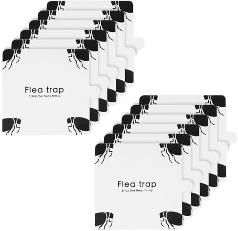 Flintronic 12 pezzi Trappole per Zanzare Antipulci, Cuscinetti di Ricambio per Pulci, Dischi Adesivi per Trappole Antipulci per Insetti da Interno