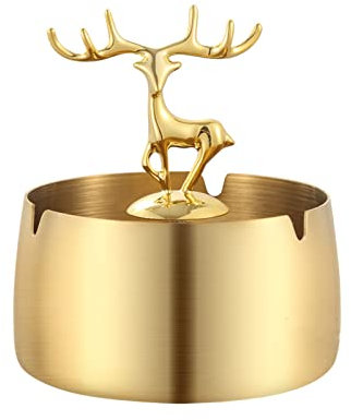 Edelstahl Aschenbecher Metall Hirsch Tablett Behälter Hotel Büro Dekoration Metall Tablett Raucherzubehör