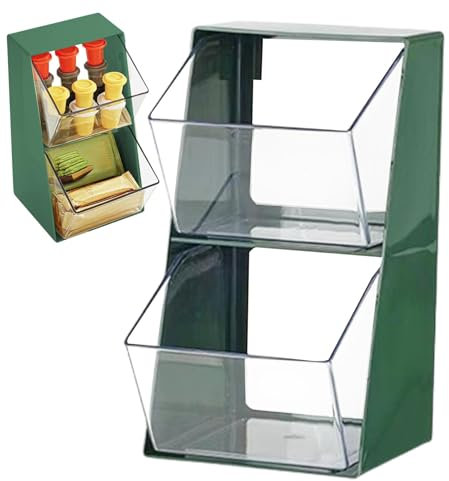 Porta bustine di tè, Organizzatore per bustine di tè a 2 livelli, Rack di stoccaggio per bustine di tè, Organizer per bustine di tè per armadio, Porta bustine di tè da banco, Porta-bustine di tè per