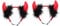 WOONEKY 2pcs Dog Halloween Headband Devil Horns Dog Headwear for Small Unisex Pet Headwear for Parties Comfortable Decorations for