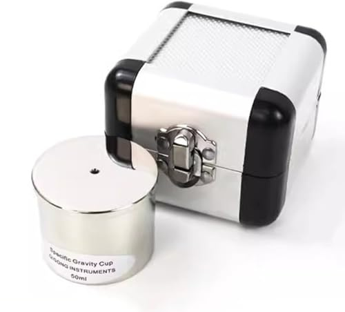 Vituord Dichtebecher, Farbdichtebecher Aus Edelstahl, Fehler <1 Mg (0,001%), Flüssigkeitspyknometer, Mit Aufbewahrungsbox, Zum Messen Von Beschichtungen, Ölen Und Anderen Flüssigkeiten